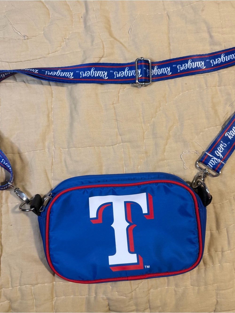 Blue Logo Crossbody Belt Bag with Adjustable Branded Strap